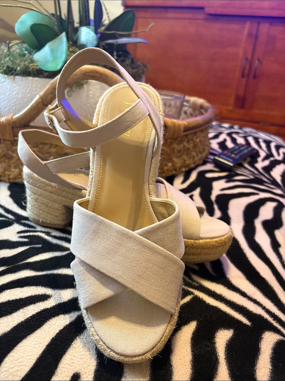 J. Crew Cream Espadrille Wedge Sandals